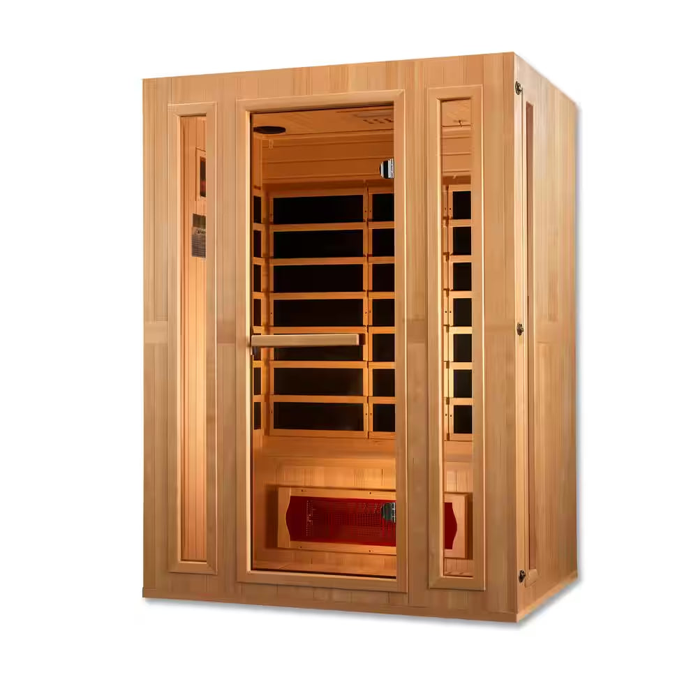 Lifesauna Infracolor 3 Person Upgraded Far Infrared Sauna with 9 Dual Tech Heaters Red Light and Chromotherapy