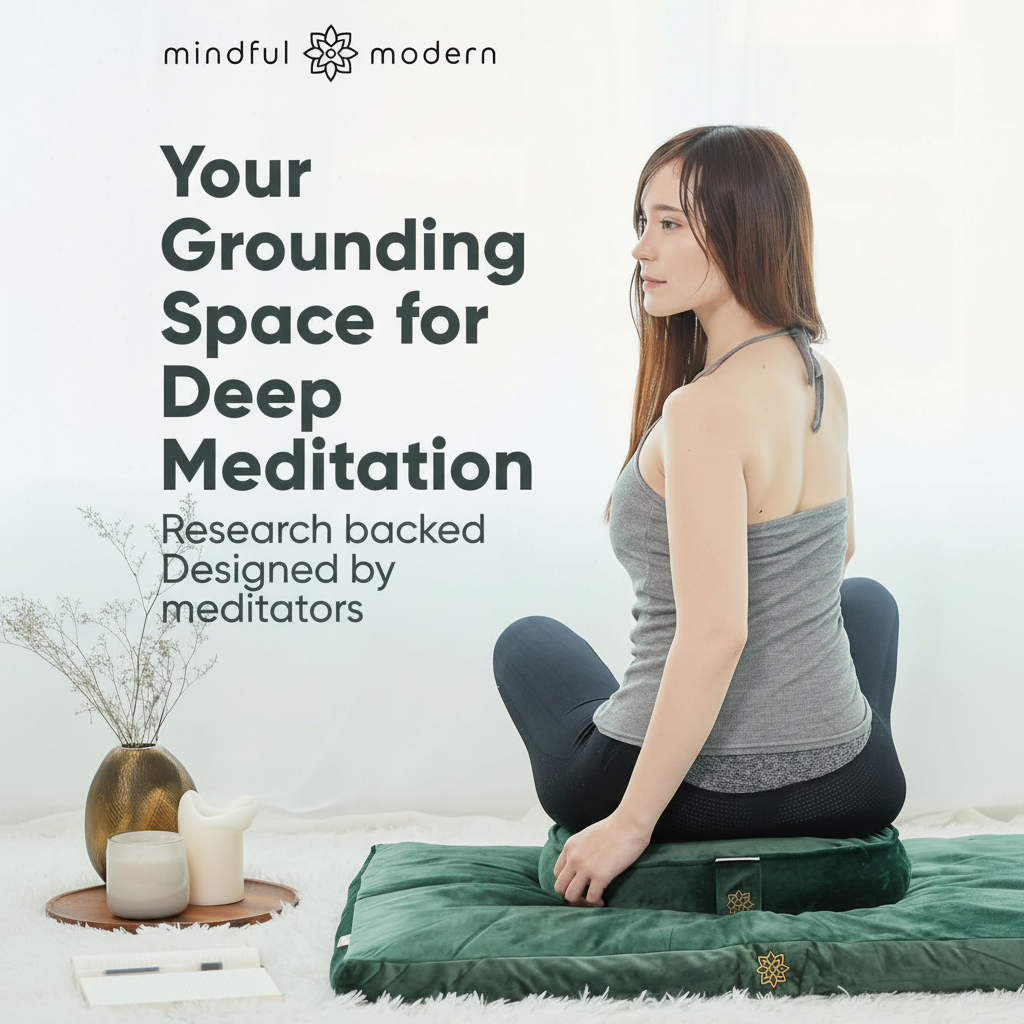 Mindful & Modern Zabuton Meditation Mat - Cotton Filled Yoga and Meditation Pad - Zabuton Meditation Cushion for Kneeling and Sitting Support - Large Rectangular Sitting Floor Pillow for Bench or Zafu