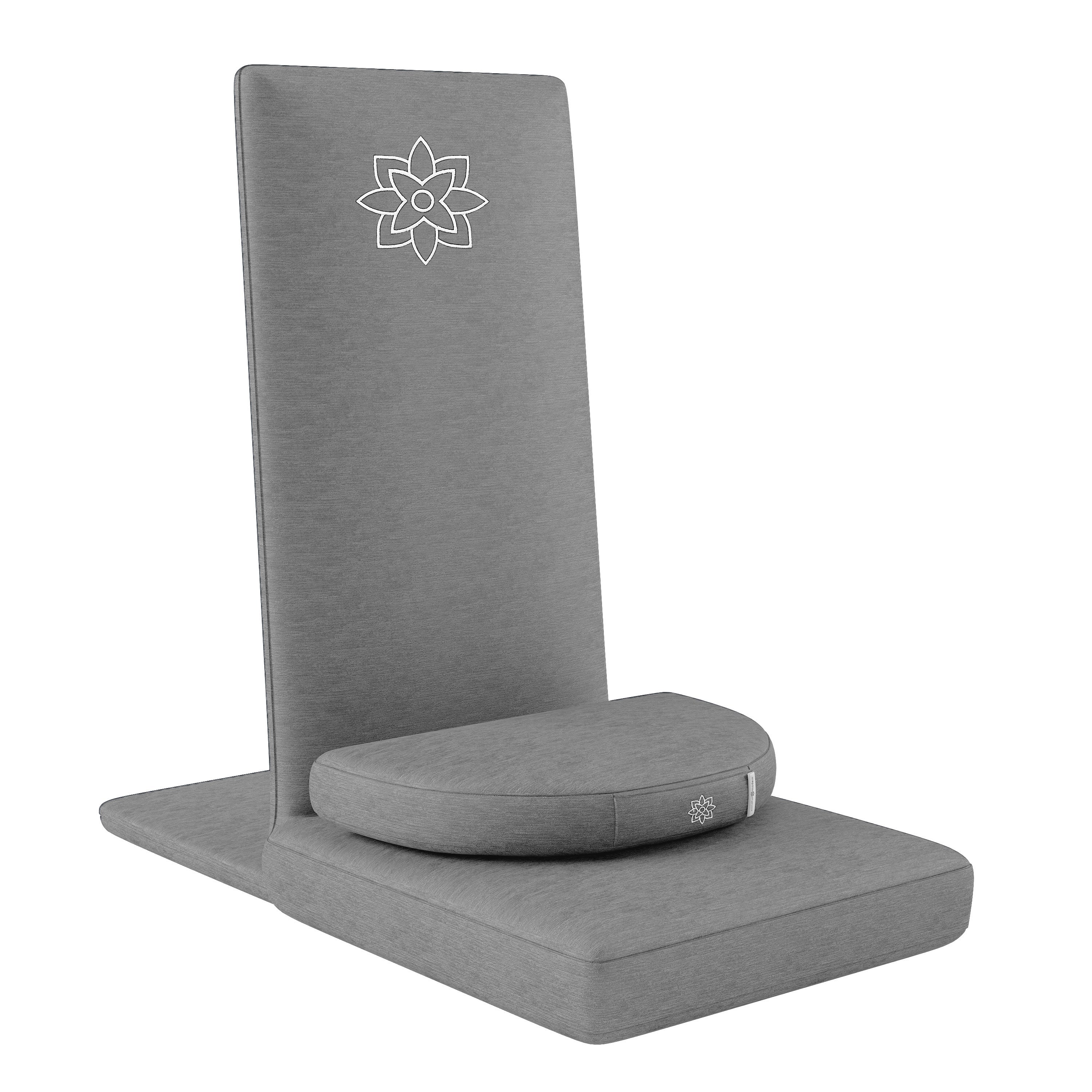 Meditation Chair with Back Support & Bonus Buckwheat Meditation Cushion