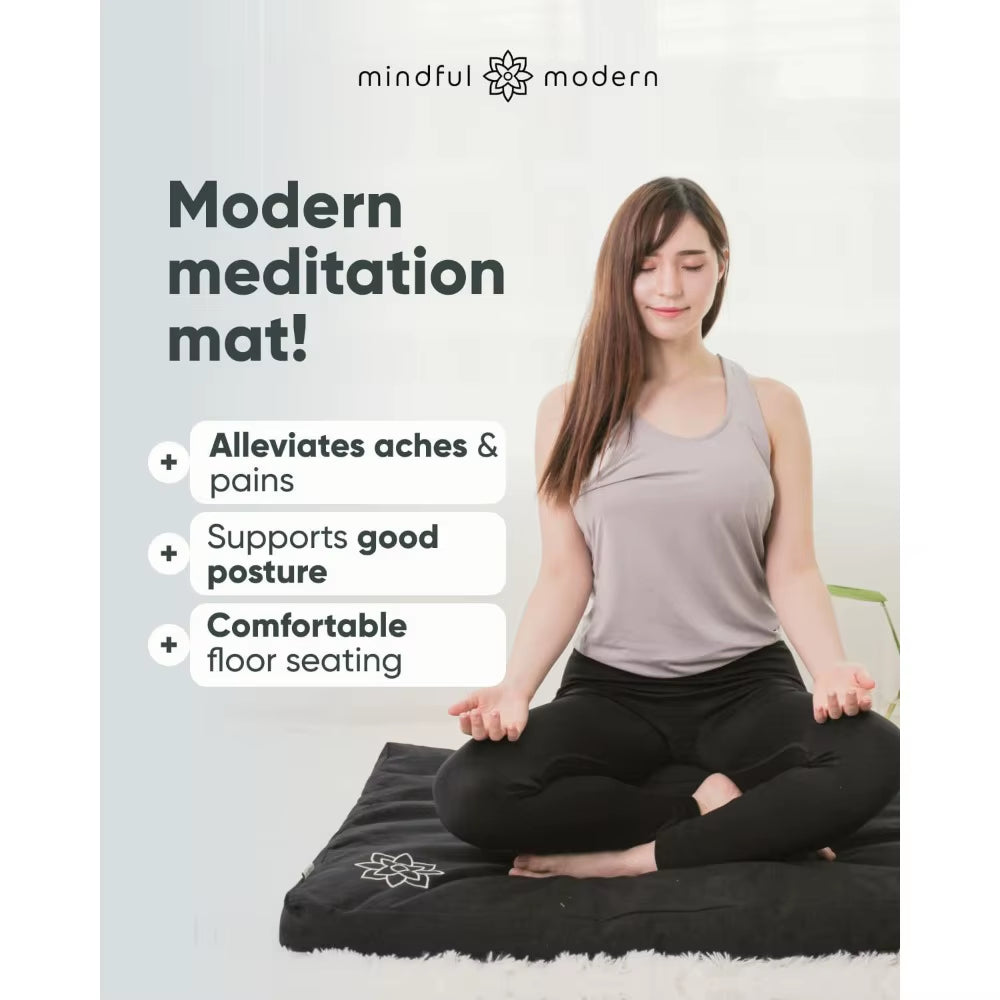 Mindful & Modern Zabuton Meditation Mat - Cotton Filled Yoga and Meditation Pad - Zabuton Meditation Cushion for Kneeling