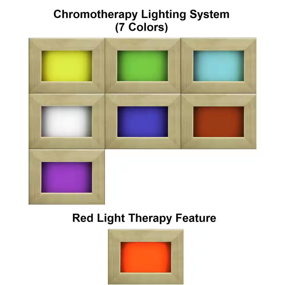 Lifesauna Infracolor 3 Person Upgraded Far Infrared Sauna with 9 Dual Tech Heaters Red Light and Chromotherapy