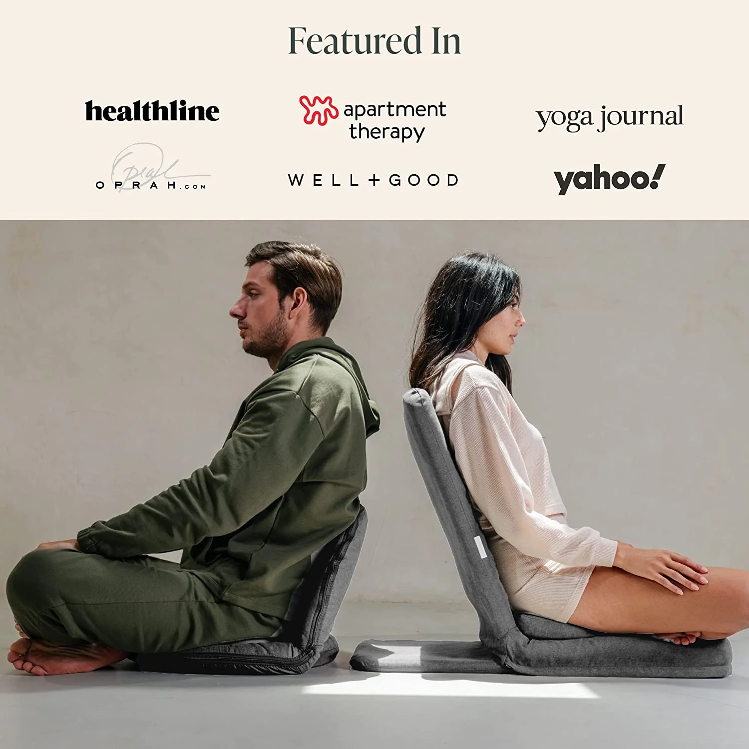 Meditation Chair with Back Support & Bonus Buckwheat Meditation Cushion