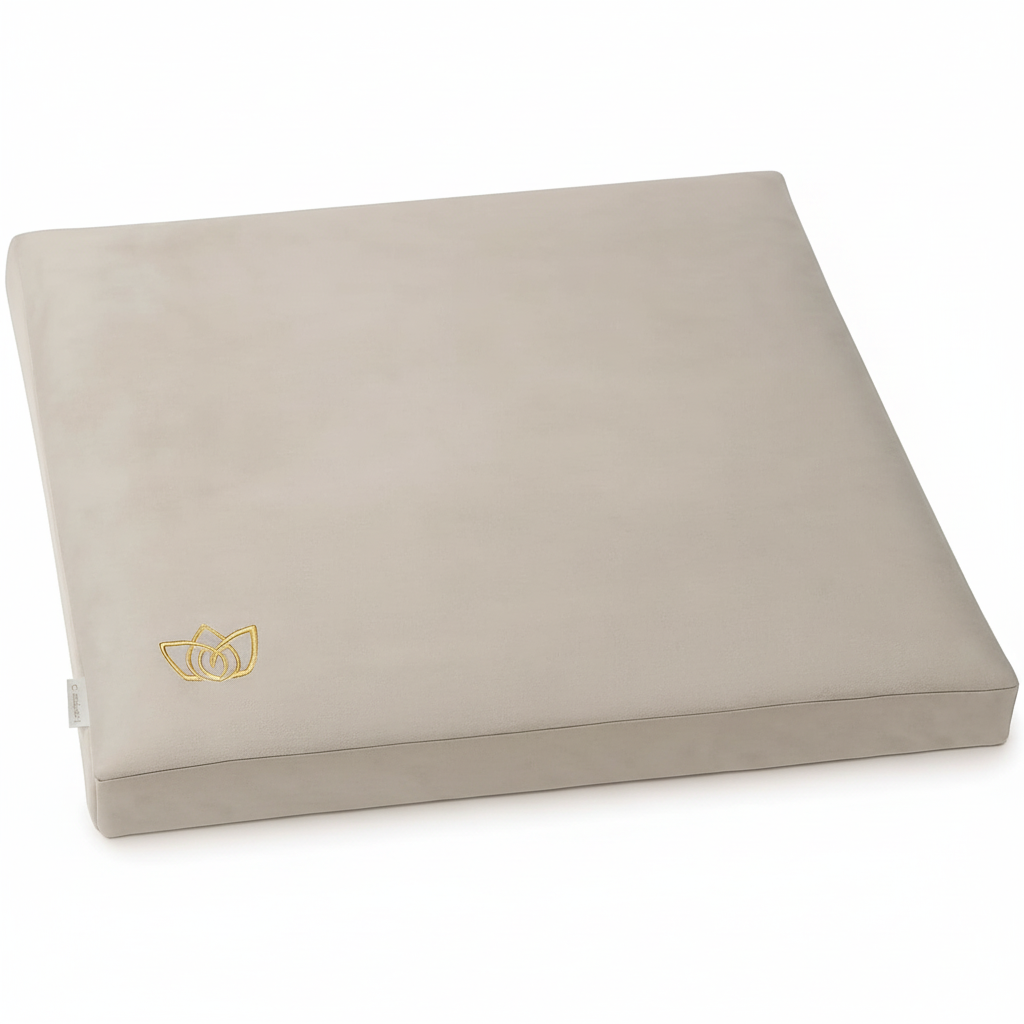 Meditation Cushion - Comfortable Floor Pillow - Traditional Tibetan Meditation Pillow with Beautiful Velvet Cover - Large Floor Cushion Seating for Adults - Premium Yoga Buckwheat Bolster