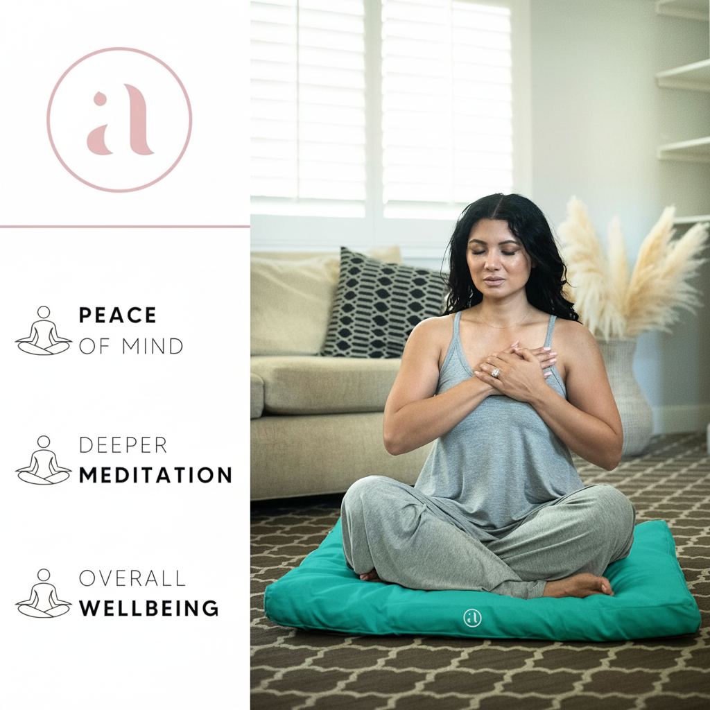 Velvet Zabuton Meditation Mat - Luxurious Meditation Cushion Floor Pillow - Zabuton Meditation Cushion Large - 100% Cotton Filling (Emerald)