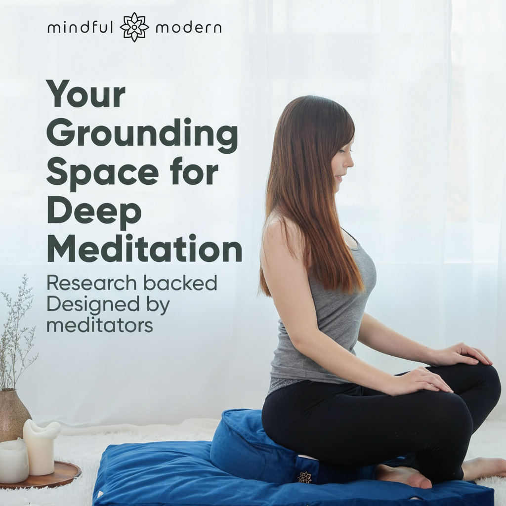 Mindful & Modern Zabuton Meditation Mat - Cotton Filled Yoga and Meditation Pad - Zabuton Meditation Cushion for Kneeling and Sitting Support - Large Rectangular Sitting Floor Pillow for Bench or Zafu